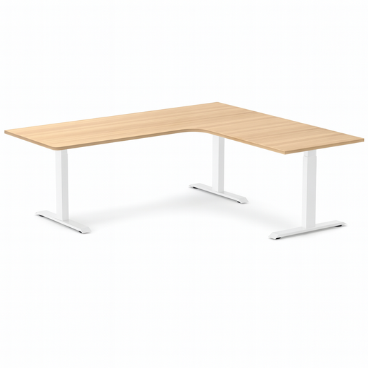 FocusDesk™ L-Shape Melamine Sit Stand Desk